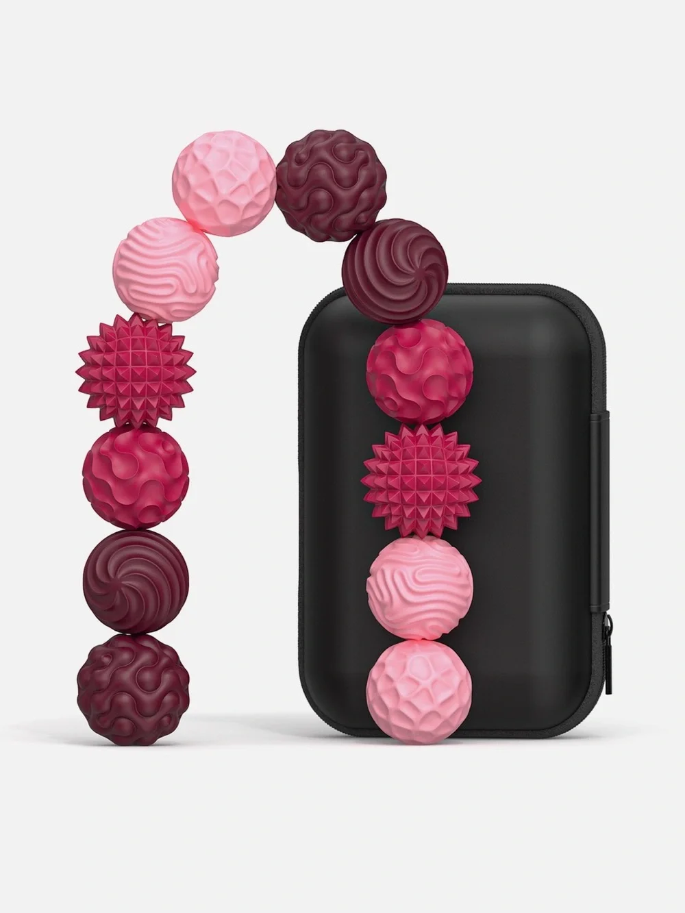 Therapeutic Massage Ball Set in Pink & Berry with Travel Case